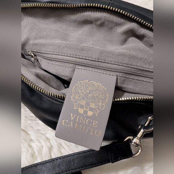 Vince Camuto Supple Soft Black Leather Cross Body Shoulder Bag - Picture 6 of 7